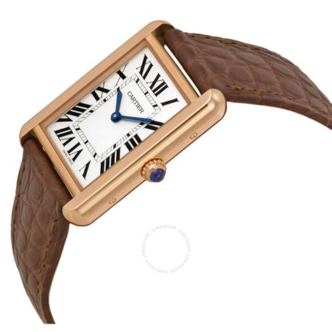 cartier ladies watch black strap|cartier tank brown leather strap.